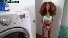 Play Curvy Ebony Stepsister's Intense POV Blowjob Session
